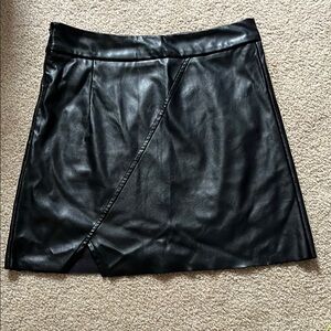 Black Faux Leather Skirt